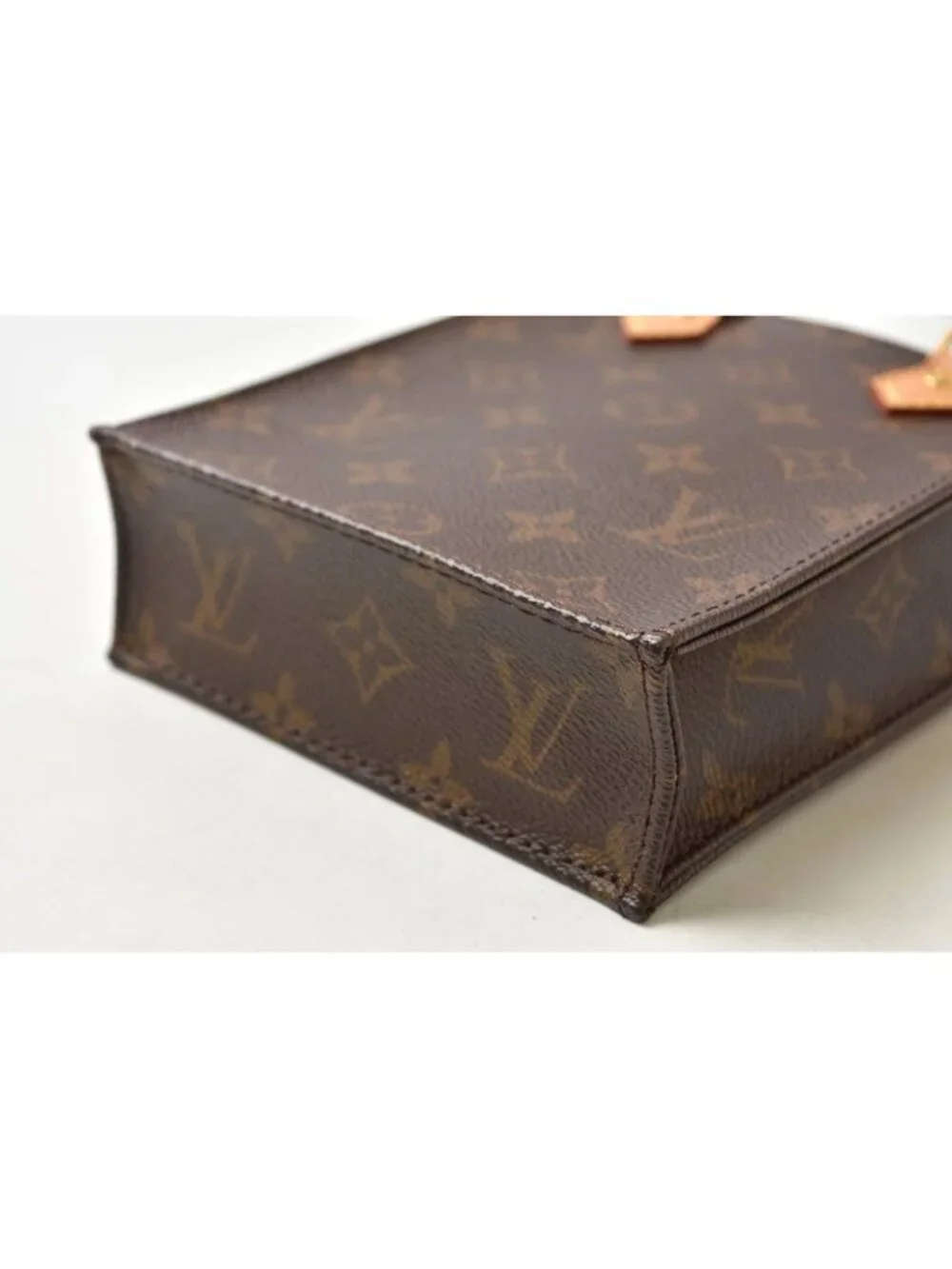Louis Vuitton Monogram Petit Sac Plat 2-Way Shoulder Bag Brown